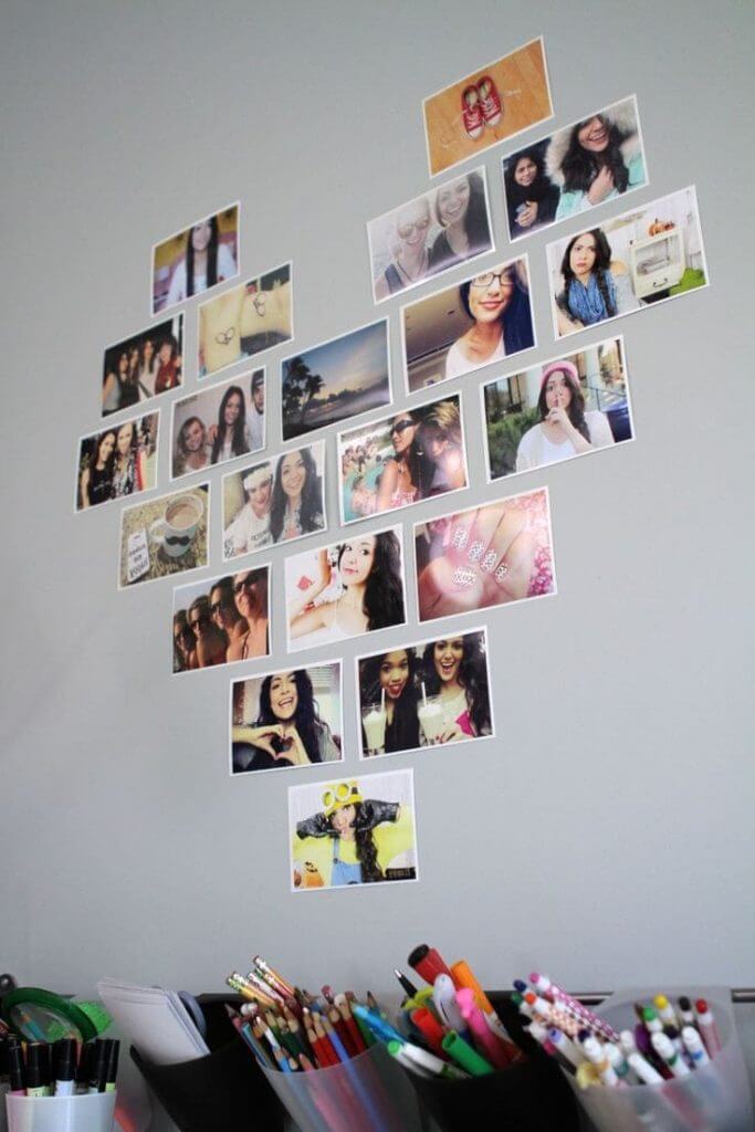 Композиция из фотографий в форме сердца